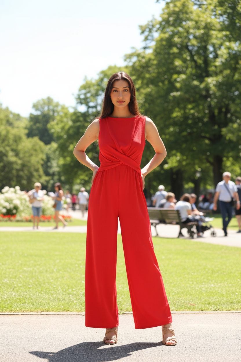 Woman at outdoor park with explicit product focus