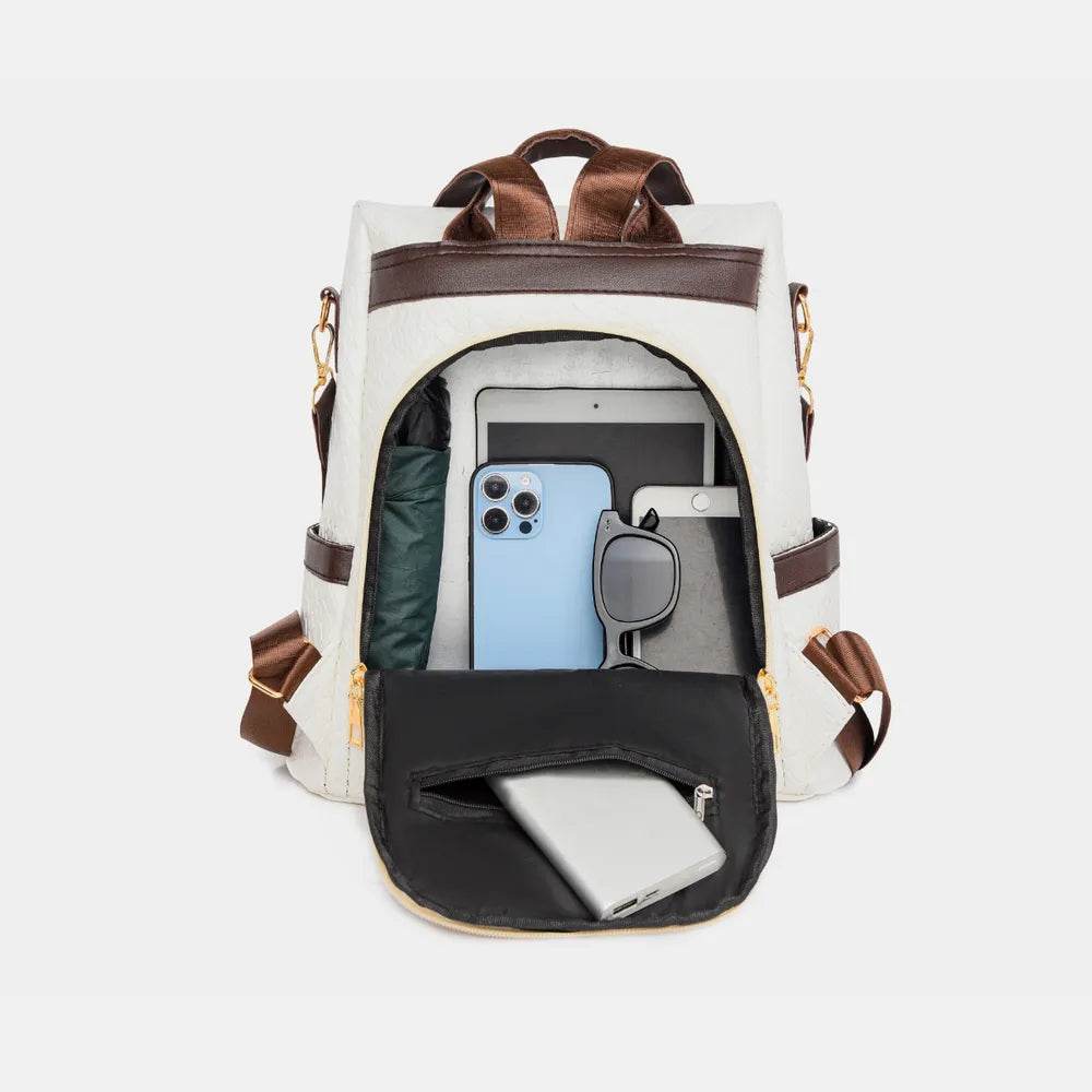 Woven Backpack Handbag with multiple compartments for convenient storage and easy access to essentials